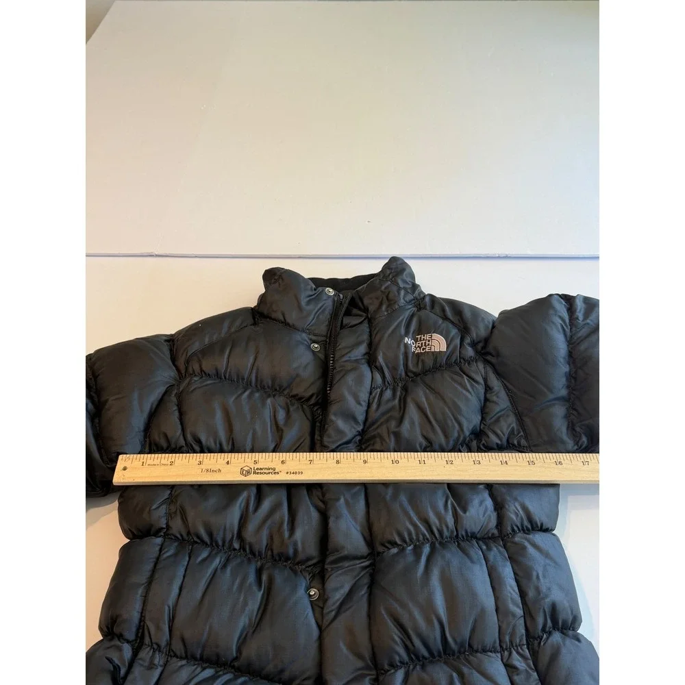The North Face Girls Black 550 Down Puffer Jacket Size M 10/12 Winter Coat
